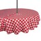 CC Home Furnishings Red and White Checkered Pattern Outdoor Round Tablecloth with Zipper 60”
